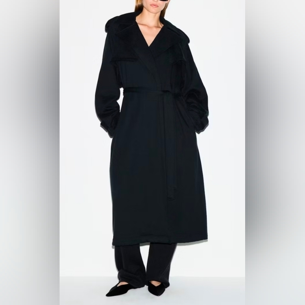 NWT SKIMS Boyfriend Fleece Oversized Trench Coat - Picture 4 of 9
